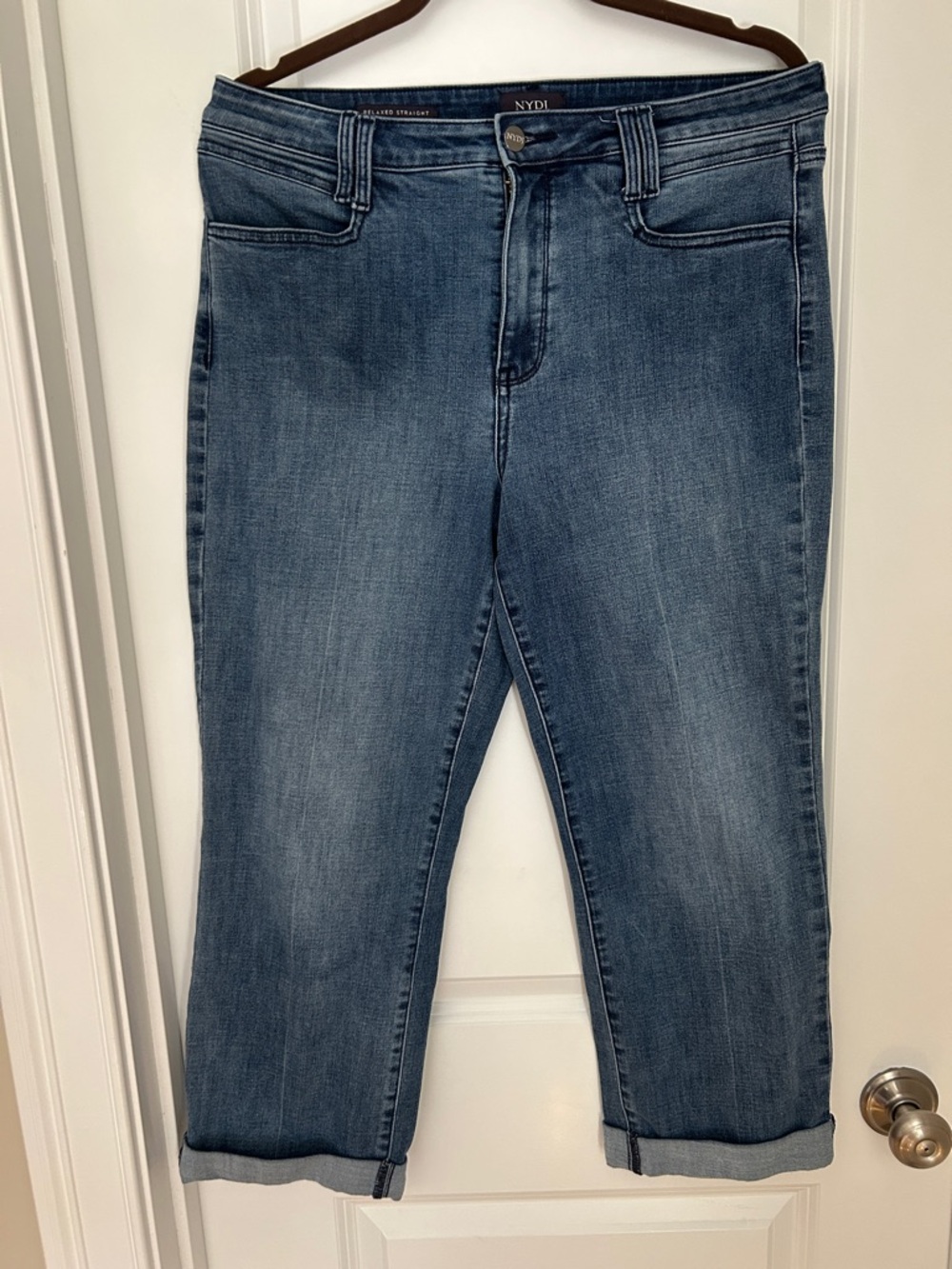 NYDJ Mid Blue Cropped Ankle Jeans
